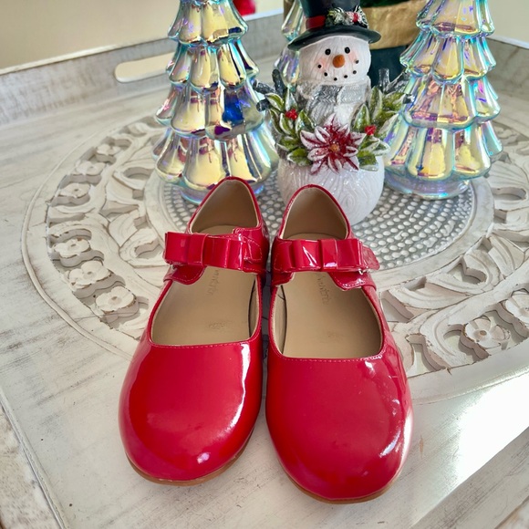 ELAPHANTITO Red Leather Bow Flats - Picture 3 of 7